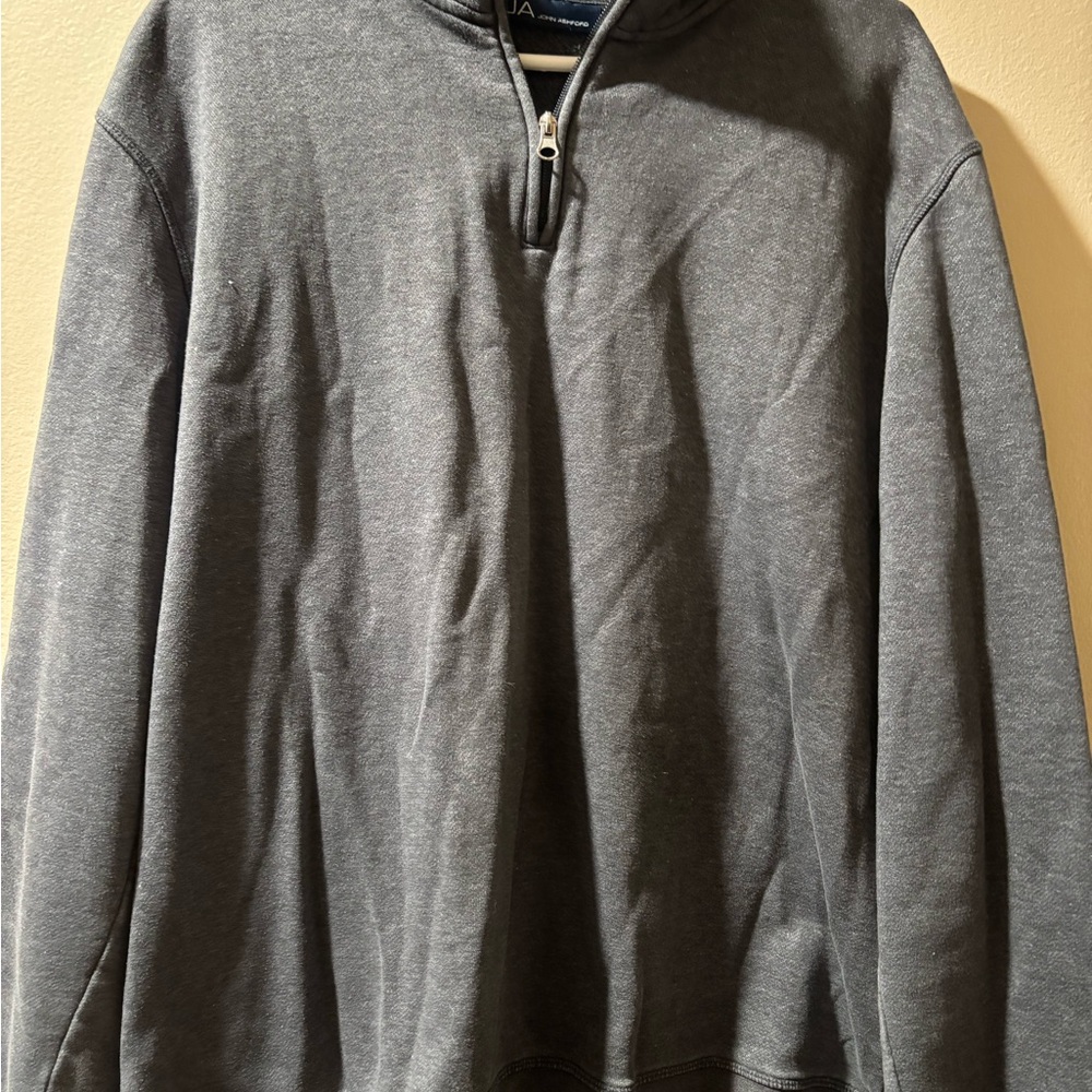 John Ashford Charcoal Zip-Up Sweater
